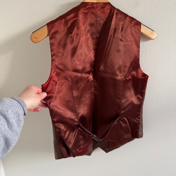 Vintage Berman’s The Leather Experts Brown Leather Vest size 14 - Picture 10 of 15
